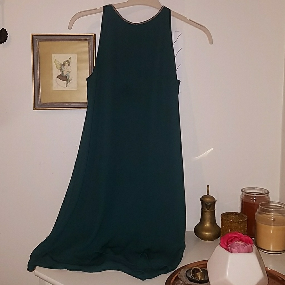 Forest Green Asymmetrical Shift Dress